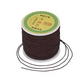 Cheriswelry Hilo de nailon trenzado de 0,8 mm, color café coco, para anudar joyas, abalorios, para manualidades, pulseras de macramé Kumihimo, suministros para hacer pulseras