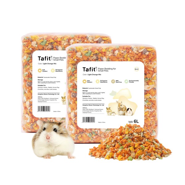 tafit Dust-Free Small Animal Bedding, Natural Soft Paper Bedding for