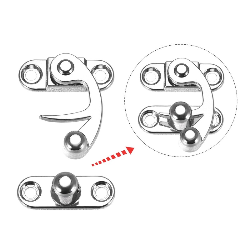 sourcing map Antique Vintage Lock Clasp Right Latch Hook Hasp