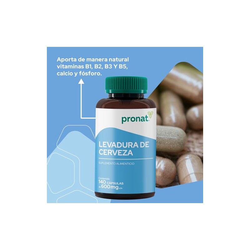 Pronat Levadura Cerveza Suplemento Alimenticio Calcio Fósforo Vitaminas Complejo 140