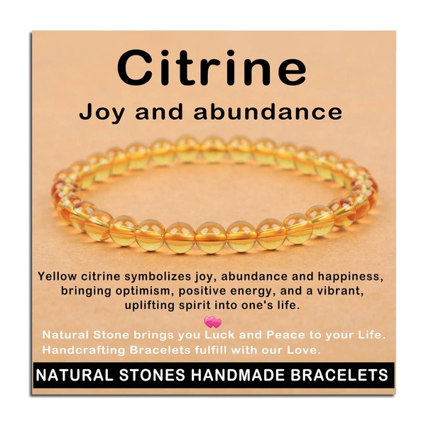 AD Beads Handmade Gemstone Stretch Elastic Bracelet Crystal Healing Reiki