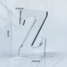 WOODOUNAI 4 Inch Designable Acrylic Letters Unfinished Acrylic Letters for Wall Decor Decorative Standing Letter Slices Sign Board Decoration for Craft Home Party Projects (Z)