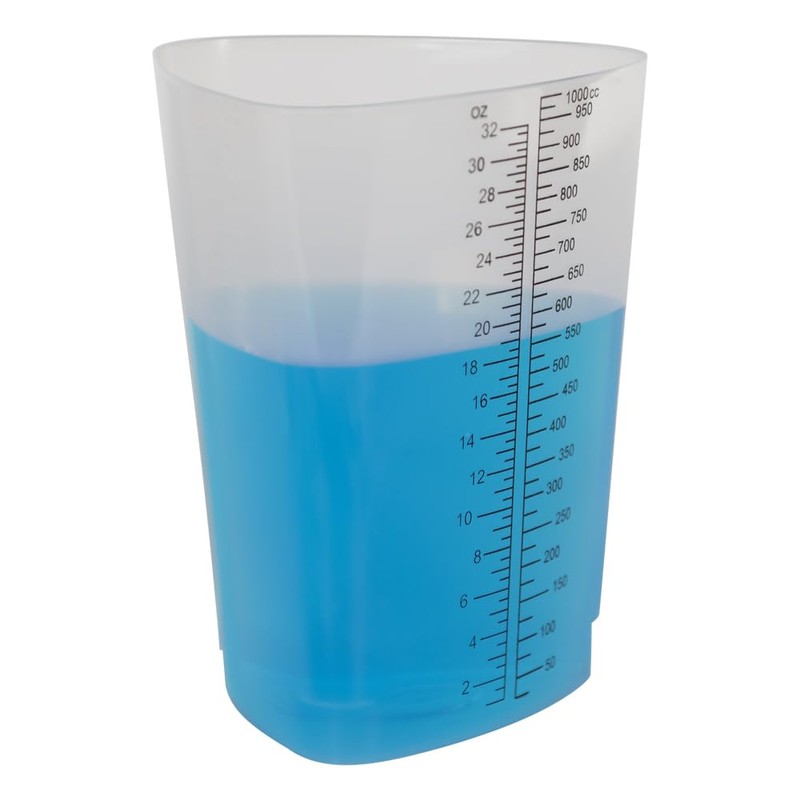 32 oz Graduated Plastic Triangular Container Three-Sided Beaker for Measuring