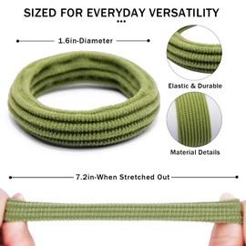 GALAGLIMMER Hair Ties No-Damage for Women Thick Curly Hair Nylon Ponytail Holders Snag-Free Elastic Hair Bands for All Hair Types Neutral Colors, 10 Pcs