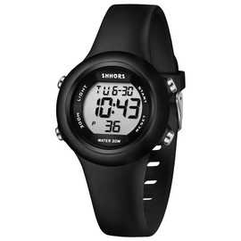 Digital Wristwatch, Women's, Slim, Wristwatch, Unisex, Stylish, Waterproof, Black, Simple, Sports Watch, Multi-Function, Alarm, Date, Week, Stopwatch, LED Light, 02-black