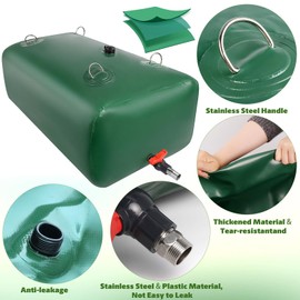400 L/105.7 Gallon Water Storage Bladder, Foldable Portable Water Bladder Tank, Large Capacity Water Container, Water Bag for RV, Truck, Camping, Emergency & Outdoor Use