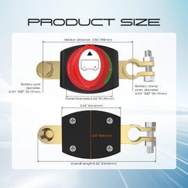 Top Post Battery Disconnect Switch, CNAODUN Battery Cut Off Switch 12-48V Heavy Duty Battery Shut Off for Car RV Boat and Vehicle(On/Off)