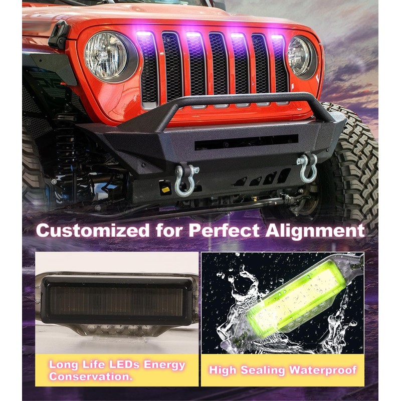 Grill Lights for Jeep Wrangler JL JLU Front Bumper Grille
