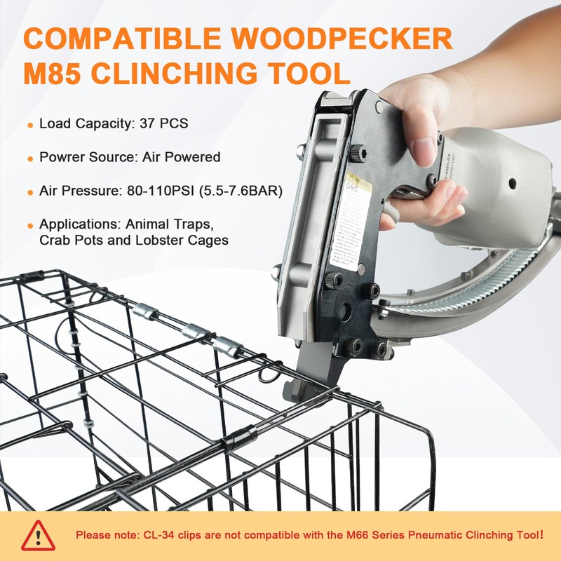 KIMSING CL-34 Galvanized Clinching Clips 960 PCS/Box Compatible with M85