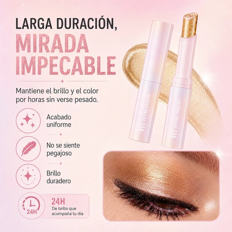 Sombra En Barra Dorada Glitter Para Ojos Haculier