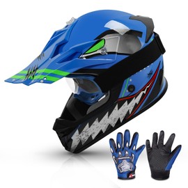 TCMT TCMT Dot Youth & Kids Motocross Offroad Street Helmet Full Face Motorcycle Youth ATV Helmet Dirt Bike Motocross ATV Helmet+Gloves+Goggles