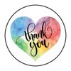 Thank You Tie Dye Heart Labels 1.5" Round Stickers Envelope Seals (120)