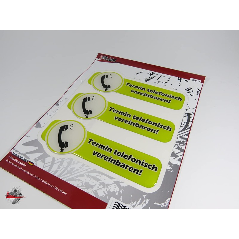 BIKE-label Sign 3D Sticker 158 x 53 mm Pack of