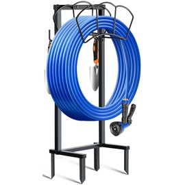 EONFAY Garden Hose Holder, Heavy Duty Water Hose Holders, Sturdy Metal Hose Stand, Hose Organizer, Water Hose Hanger Rack, Hose Reel Storage Stake hold 150Ft Water Hoses, for Patio, Lawn, Garden