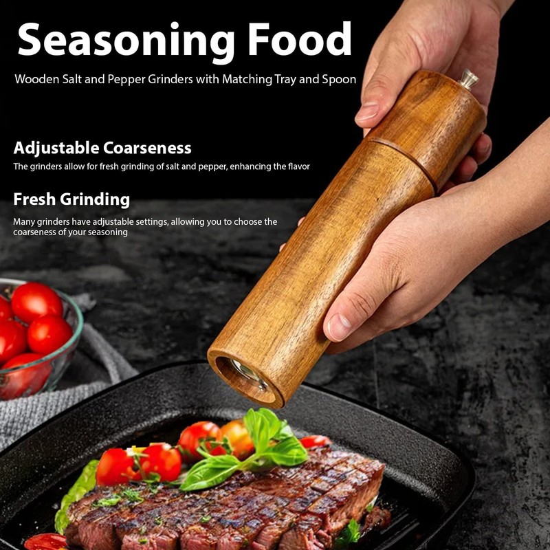 N NELIT Premium Wood Salt and Pepper Grinder Set -