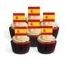 24 Spanish Flag Wafer Cupcake Toppers, Spain Edible Premium Thickness