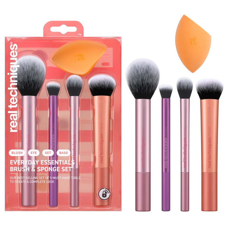 Real Techniques, Everyday Essentials, Set de Brochas de Maquillaje con