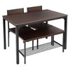 DlandHome 4 Person Dining Table Set, Dining Table with 2