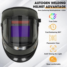 MDOLDES， Large Angle True Color Solar Automatic dimming Welding Helmet, 4 arc sensors with Wide Shading Range of 4/5/9-13, Welding mask Suitable for TIG MIG ARC Welding mask（Black）