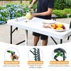 GYMAX Fish Cleaning Table with Sink, Folding Fish Cleaning Station