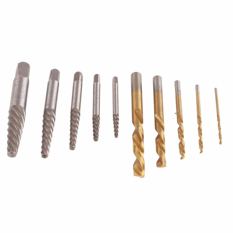 10PCS Screw Extractor and Left Hand Cobalt Drill Bit Set,