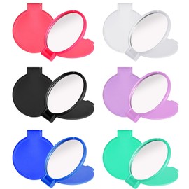 Compact Mirrors Bulk, 6 Pcs Mini Round Folding Mirrors, Portable Pocket Mirror, 2.4 Inches Makeup Mirror, Small Portable Travel Makeup Looking Glass for Purse Women Girls Daily Use