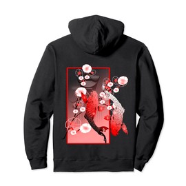 Japanese Koi Carp Nishikigoi Fish Cherry Blossom Pullover Hoodie