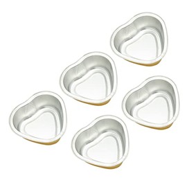 Cuenco para Cera Derretida Corazón Metal Dorado 5 Piezas Depilación