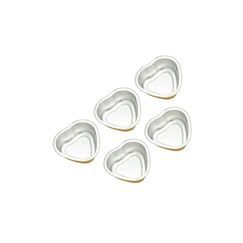 Cuenco para Cera Derretida Corazón Metal Dorado 5 Piezas Depilación