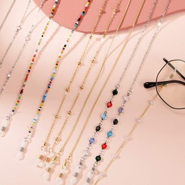 Weewooday 12 Pieces Eyeglass Chain Eye Glasses Accessory Chain Sunglasses Strap Holder Necklace Holder Lanyard for Women (Gold, Silver)