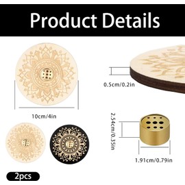 2 Pieces Incense Holder, Wooden Lotus Stick Incense Holders, 9 Hole Incense Holder Suitable for Home Decoration Office Teahouse Coffee Shop Yoga Room(Black+Wood Color)