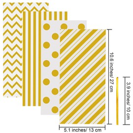 Aneco 100 Pack Gold Cellophane Bags 10.6 x 5.1 Inch Plastic Candy Bags Gift Bag Goodie Bag with Twist Ties for Valentine, Birthday, Gift Cookie Snack Packing Party Favor Supplies