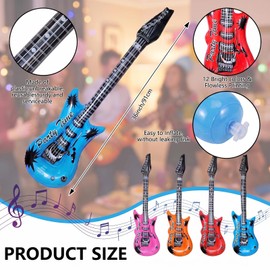 8PCS Inflatable Guitar and Microphone,Inflatable Instruments Kit Adults