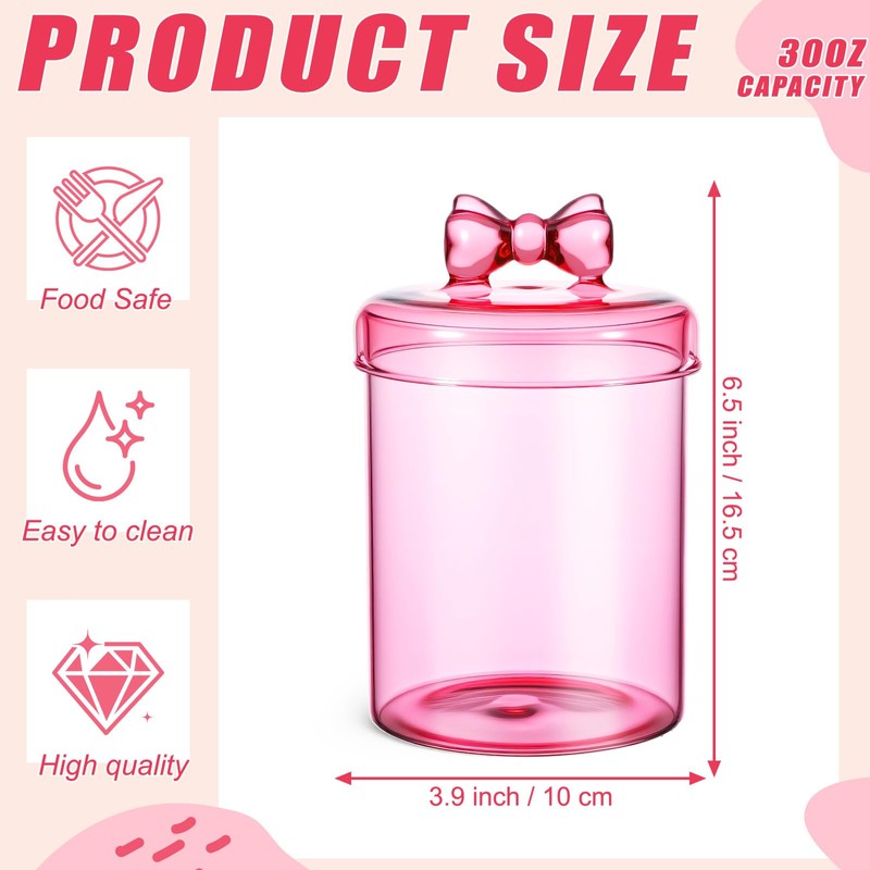 Meanplan 2 Pack Glass Candy Jar Storage Containers with Airtight