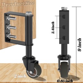 Lygoeege 2Packs Silent Gate Wheel 2inch for Wooden Gate, 100-200lbs Capacity, Spring-Loaded Absorbing TPR Rubber Tire Suitable for Interior Doors with Screws & Screwdriver