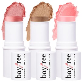 KIMUSE Multi Stick Trio Face Makeup, Cream Blush Stick for Cheeks & Lips, Contour Stick & Highlighter Makeup Sticks for All Skin