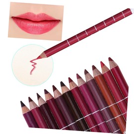 VICASKY 12pcs Semi Permanent Lip Liner Set Nude Brown Lip Liner Pencil Waterproof Lip Makeup Set for Women Random
