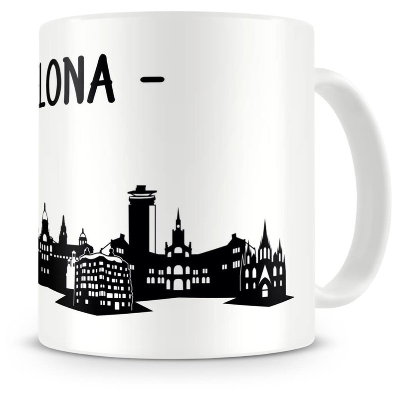 Samunshi® Barcelona Skyline Coffee Cup / Tea Cup Height 95