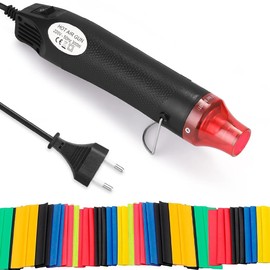 mizikuu Mini Heat Gun, 200°C Handheld Hot Air Gun Tool with 328 Pieces Heat Shrink Tube Hot Air Blower for Craft Embossing, Heat Shrink Tubing, Epoxy Resin, Heated Shrinking, Ink Drying