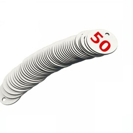 50Pcs Engraved Number Discs, 1 - 100 Circular Plastic Number Table Tags for Wedding Party Locker ( Without Rings )