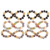 6pcs Beaded Bracelet Shiny Crystal Simple Style Women Girl Jewelry
