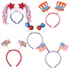 Needzo 4th of July Headband Boppers Set, Festive Patriotic Hair