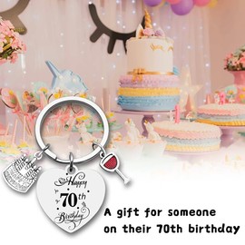 Friend Keychain Gift for Nan Grandpa - 70th Birthday Gifts for Women, Men, Husband, Wife, Mum, Dad - Keyring