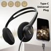 Wuopzf USB-C Wired on-Ear Headphones with Microphone & in-Line Control,