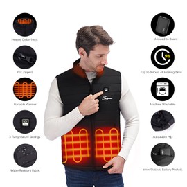 Telguua Heated Vest for Men with Battery Pack Included Warm Men's Heated Vest Electric Heating Vest for Men Rechargeable-XL