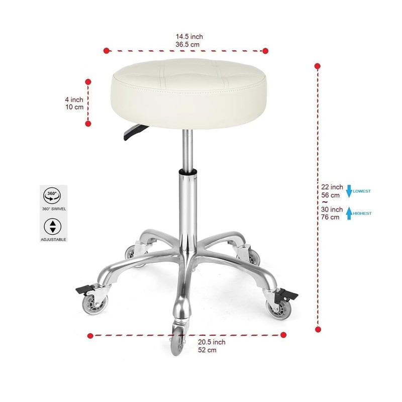 McDooFly Adjustable Heavy Duty Stool - Rolling Stools with Locking