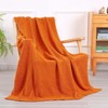 Vessia Orange Knitted Throw Blanket for Adults, Soft and Warm