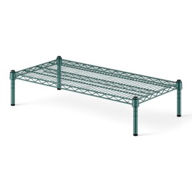 Mix.Home 18" x 42" x 8" Green Wire Dunnage Rack, Heavy-Duty Adjustable Storage Rack, Commercial-Grade Shelving Unit for Kitchen, Garage, or Warehouse, Wire Shelving Unit, 1 Tier Storage Shelf