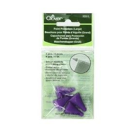 Clover Cl0333-L - Protezioni per Punta Dell'Ago 4 Pezzi, Grande, Viola