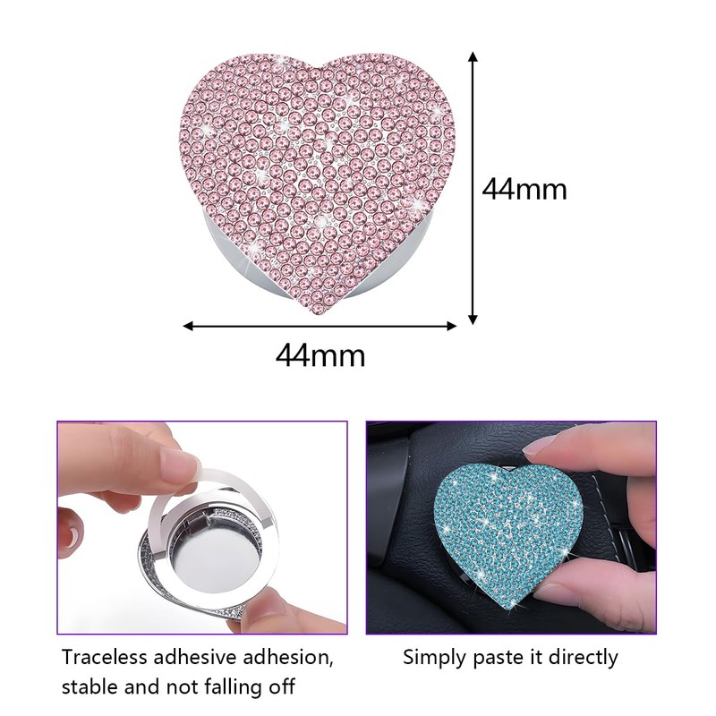 Adunsiaoto Car Push Start Button Decorative Protective Cover, Car Engine